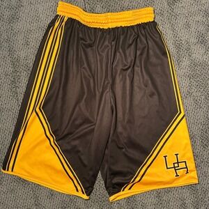 BSN Sports Kids Youth YXL Basketball Shorts Black Yellow UA Logo Athletic Gym